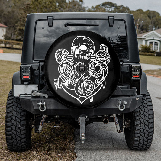 Anchored Octopus Tire Cover With Backup Camera