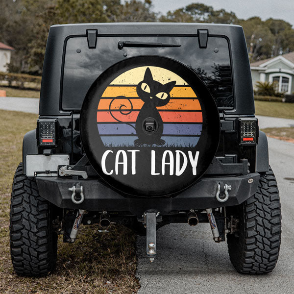 Cat Lady Tire Cover With Camera Hole