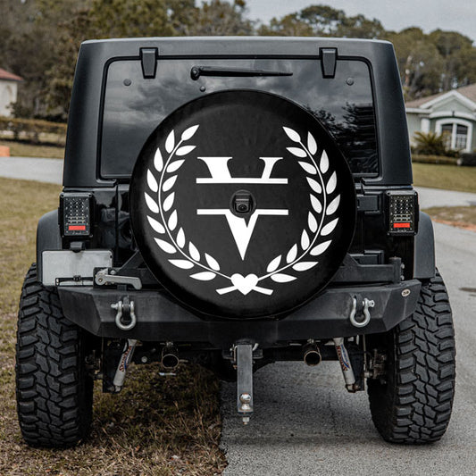 Custom Letter Spare Tire Cover With Backup Camera