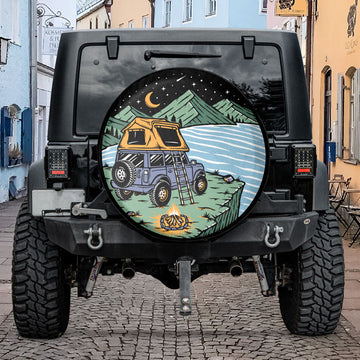 Camping in The Night Spare Tire Cover For Jeep & Bronco