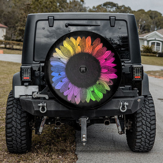 Colorful-SunFlower-Tire-Cover-With-Backup-Camera
