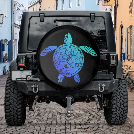 Floral Turtle Spare Tire Cover
