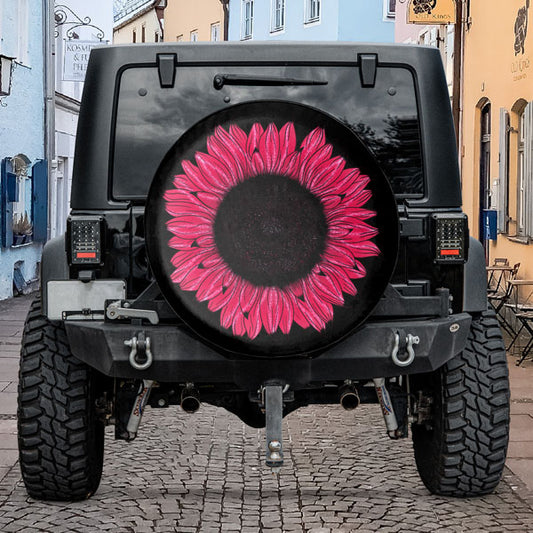 Hot-Pink-SunFlower-Tire-Cover