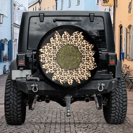 Leopard-Sunflower-Tire-Cover