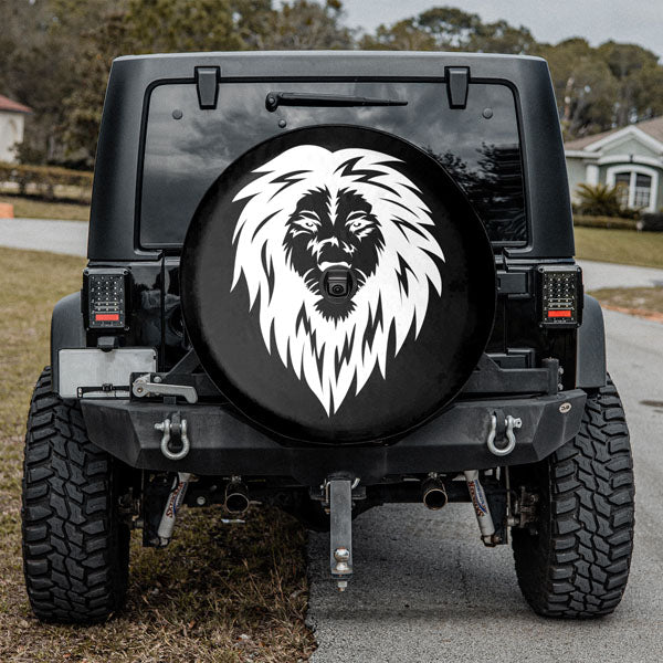 Lion-Face-Tire-Cover-With-Backup-Camera