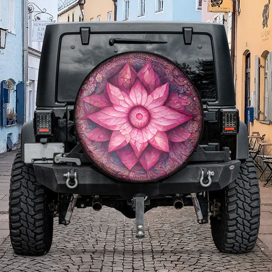 Pink-Floral-Mandala-Tire-Cover