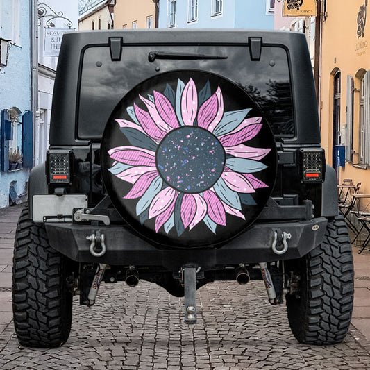 Pink-Sunflower-Tire-Cover
