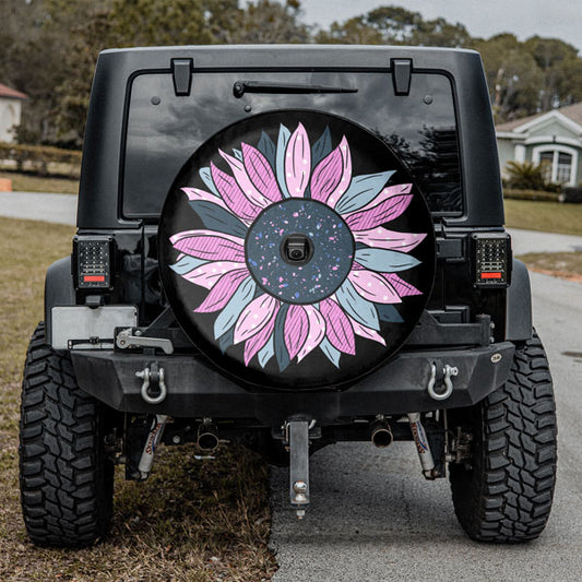 Pink-Sunflower-Tire-Cover-With-Backup-Camera