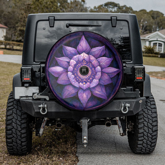Purple-Floral-Mandala-Tire-Cover-With-Backup-Camera